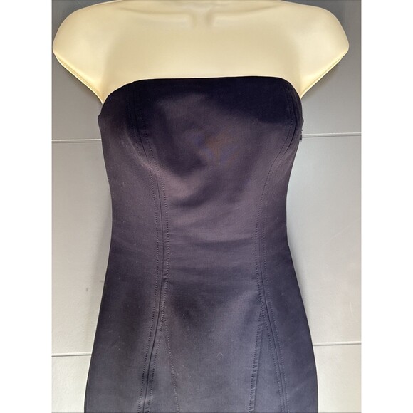 Cinq A Sept Calvina Size 0 Navy Blue Strapless Ruffle Hem Dress - Picture 9 of 13